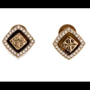 Tory Burch tortoise shell crystal stud earrings